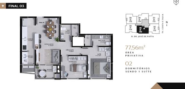 Apartamento 2 quartos à venda - Cidade Mineira Velha, Criciúma - SC  1215524119