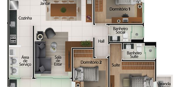 Apartamento com 2 dorms, Centro, Mongaguá - R$ 360 mil, Cod: 424305