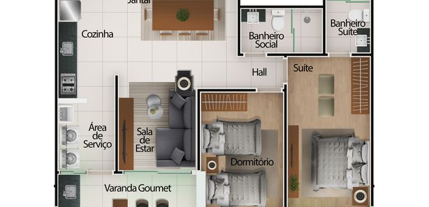 Apartamento com 2 dorms, Centro, Mongaguá - R$ 360 mil, Cod: 424305