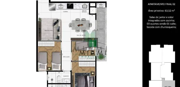 Cobertura com 3 Quartos à venda, 99m² no Centro, São José dos Pinhais