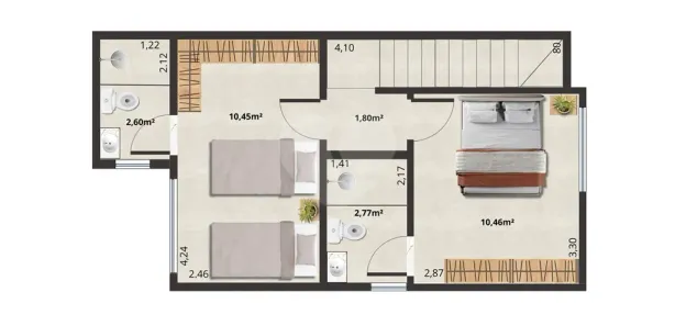 Casa de Condomínio com 2 Quartos à venda, 70m² no Morada da Granja, Barra Mansa