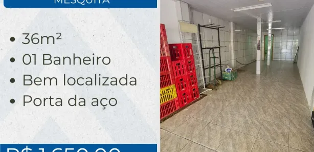 Loja / Salão / Ponto Comercial para alugar, 36m² no BNH, Mesquita