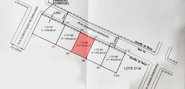 Terreno / Lote / Condomínio à venda, 415m² no Centro, Campo Largo