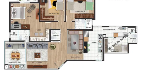 Apartamento com 4 Quartos à venda, 132m² no Parque Esplanada, Embu das Artes