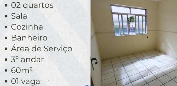 Apartamento com 2 Quartos para alugar, 60m² no BNH, Mesquita
