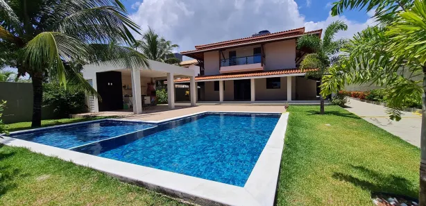 Casa de Condomínio com 4 Quartos para venda ou aluguel, 389m² no Busca Vida (Abrantes), Camaçari