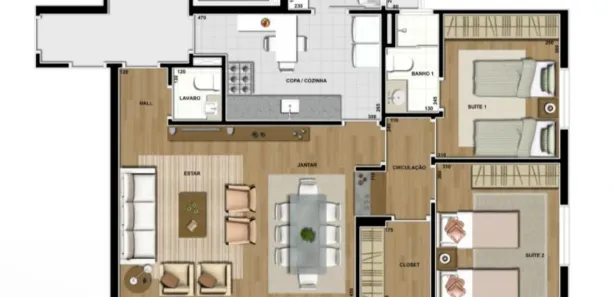 Apartamento com 3 Quartos para alugar, 128m² no Jardim Sumaré, Araçatuba