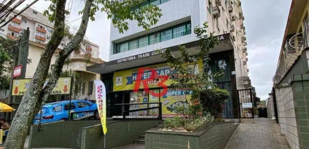Conjunto Comercial / Sala para alugar, 113m² no Gonzaga, Santos