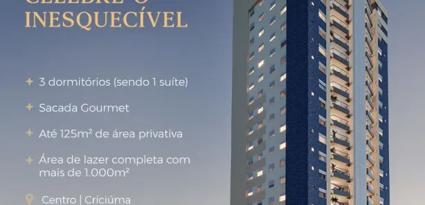 Apartamento com 3 Quartos à venda, 125m² no Centro, Criciúma