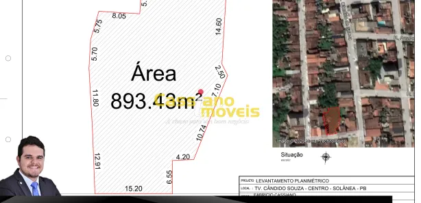 Terreno / Lote / Condomínio à venda, 893m² no Centro, Solânea