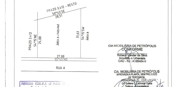 Terreno / Lote / Condomínio à venda, 740m² no Valparaíso, Petrópolis