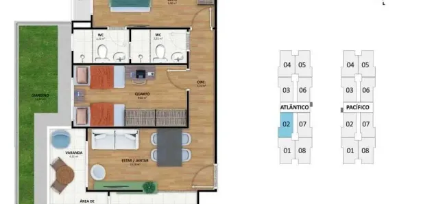 Apartamento com 2 Quartos à venda, 56m² no Atalaia, Aracaju