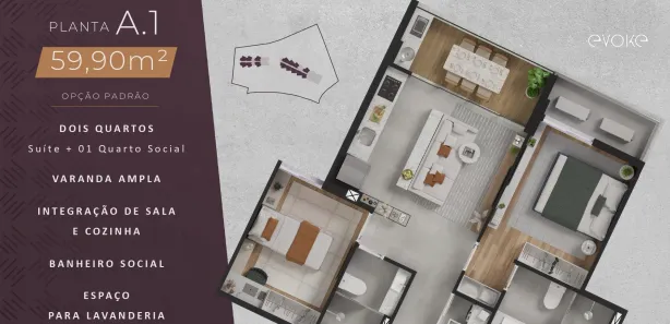 Apartamento com 2 Quartos à venda, 60m² no Paiva, Cabo de Santo Agostinho