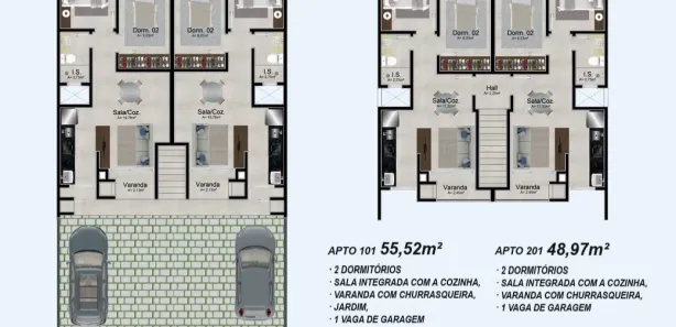 Apartamento com 2 Quartos à venda, 55m² no Santa Regina, Itajaí