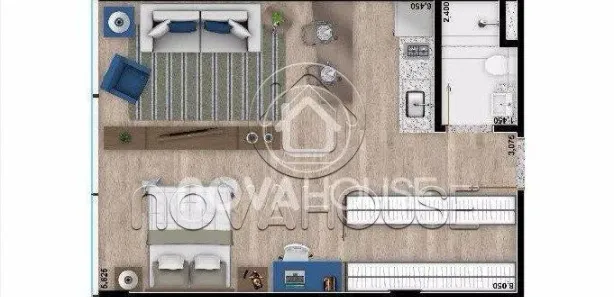 Flat com 1 Quarto à venda, 48m² no Vila Palmira, Campo Grande