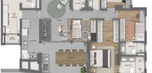 Apartamento com 3 Quartos à venda, 136m² no Água Branca, São Paulo