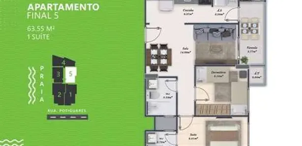 Apartamento com 2 Quartos à venda, 63m² no Tupi, Praia Grande
