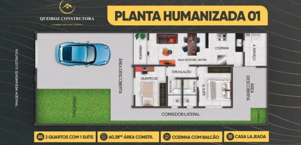 Casa com 2 Quartos à venda, 56m² no Eduardo Gomes, São Cristóvão