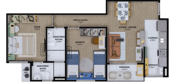 Apartamento com 2 Quartos à venda, 54m² no Aruana, Aracaju