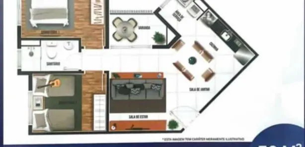 Apartamento com 2 Quartos à venda, 50m² no Jardim Salete, Taboão da Serra