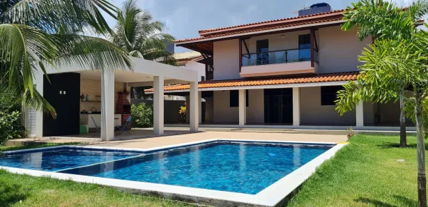 Casa de Condomínio com 4 Quartos para venda ou aluguel, 389m² no Busca Vida (Abrantes), Camaçari