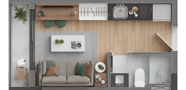 Apartamento com 1 Quarto à venda, 20m² no Centro, Curitiba