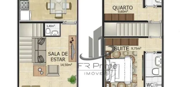 Casa de Condomínio com 2 Quartos à venda, 63m² no Goiabal, Barra Mansa