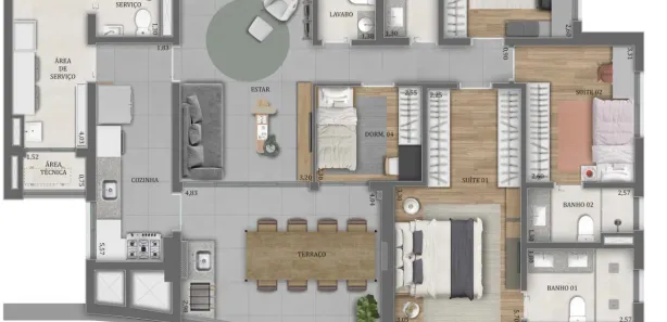 Apartamento com 3 Quartos à venda, 136m² no Água Branca, São Paulo