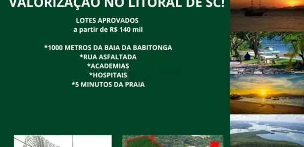 Terreno / Lote / Condomínio à venda, 900m² no Rocio Grande, São Francisco do Sul