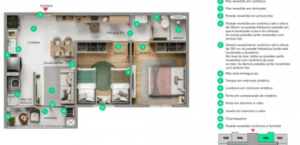 Apartamento com 2 Quartos à venda, 48m² no Badenfurt, Blumenau
