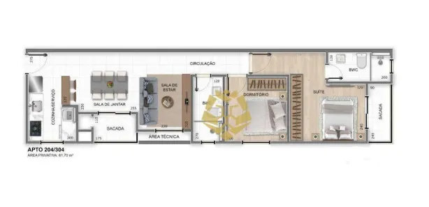 Apartamento com 2 Quartos à venda, 72m² no Centro, Pinhais