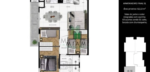 Cobertura com 3 Quartos à venda, 99m² no Centro, São José dos Pinhais