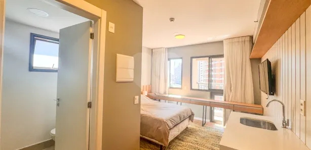 Studio com 1 Quarto para alugar, 21m² no Santo Amaro, São Paulo