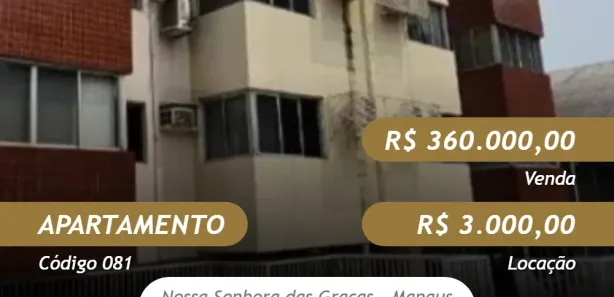 Apartamento com 2 Quartos para venda ou aluguel, 80m² no Nossa Senhora das Graças, Manaus