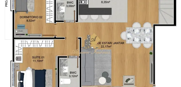 Cobertura com 3 Quartos à venda, 149m² no Cidade Jardim, São José dos Pinhais