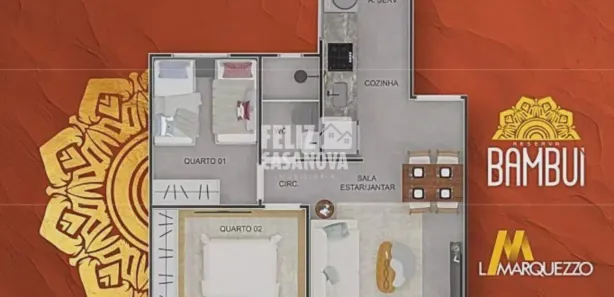 Apartamento com 2 Quartos à venda, 47m² no Parque Nascente do Rio Capivara, Camaçari