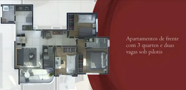 Apartamento com 3 Quartos à venda, 86m² no Cabral, Contagem