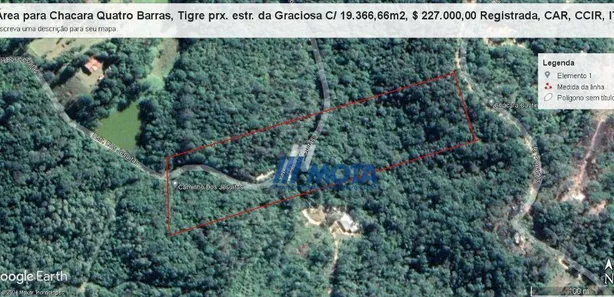 Fazenda / Sítio / Chácara com 1 Quarto à venda, 19367m² no Quatro Barras, Quatro Barras