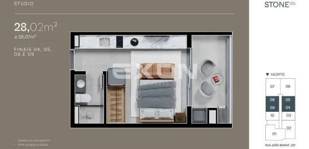 Flat com 2 Quartos à venda, 59m² no Novo Mundo, Curitiba