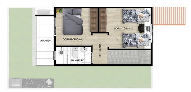 Casa de Condomínio com 2 Quartos à venda, 75m² no Barranco Alto, Guaratinguetá
