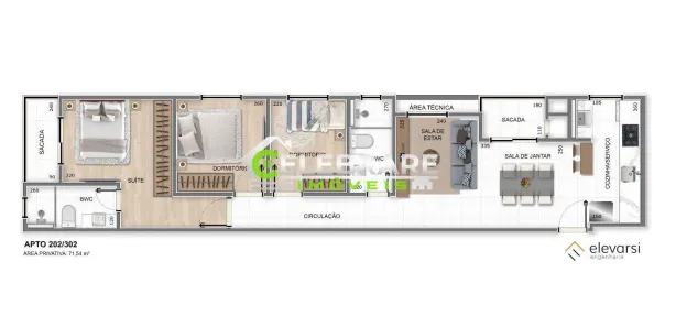 Apartamento com 3 Quartos à venda, 72m² no Centro, Pinhais