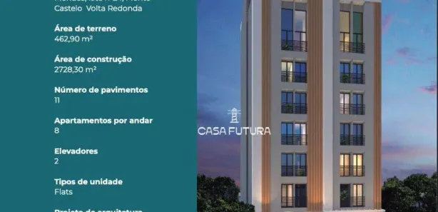 Flat com 1 Quarto à venda, 23m² no Monte Castelo, Volta Redonda