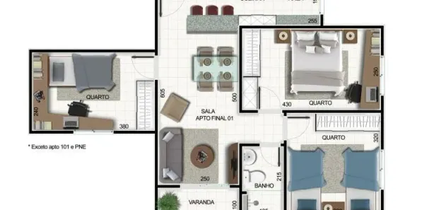 Apartamento com 3 Quartos para alugar, 68m² no Votupoca, Barueri