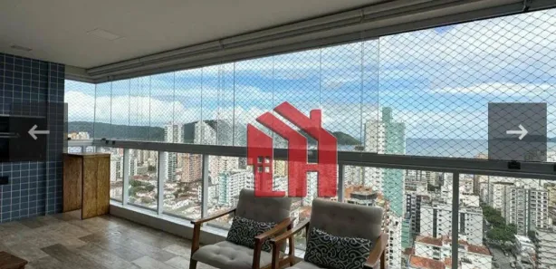 Apartamento com 3 Quartos para alugar, 129m² no Aparecida, Santos