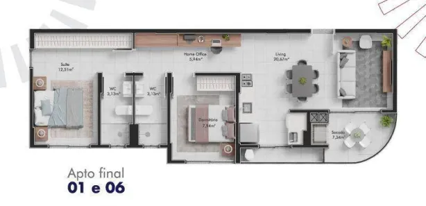 Apartamento com 2 Quartos à venda, 81m² no Velha, Blumenau