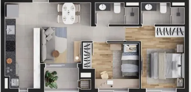 Apartamento com 2 Quartos à venda, 54m² no Estância Pinhais, Pinhais
