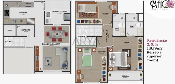 Casa de Condomínio com 3 Quartos à venda, 118m² no Estância Pinhais, Pinhais
