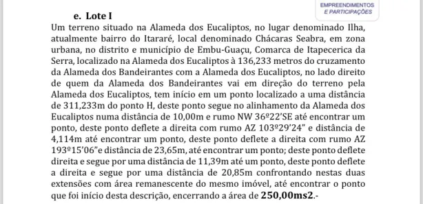 Terreno / Lote / Condomínio à venda, 250m² no Jardim Boa Vista, Embu-Guaçu