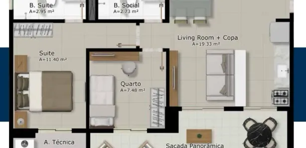 Apartamento com 2 Quartos à venda, 68m² no São Brás, Belém