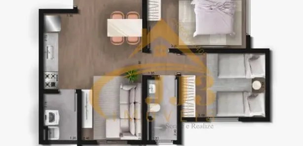 Apartamento com 1 Quarto à venda, 44m² no Vossoroca, Votorantim